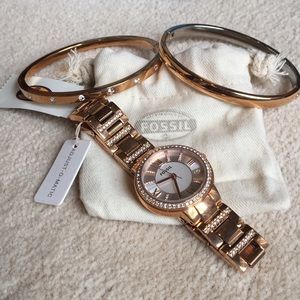 Fossil Watch + bracelets